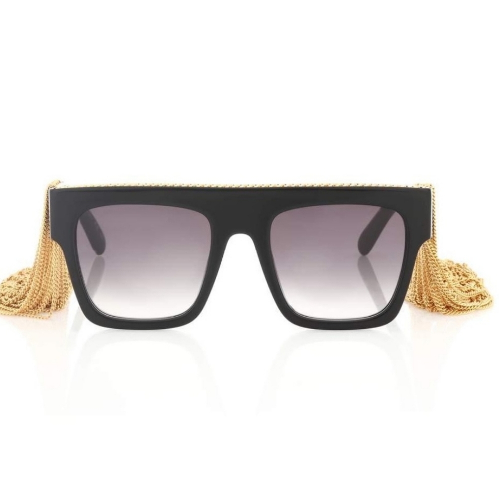 Stella McCartney Rectangular Sunglasses with Hanging Chain Detail $745 - Picture 15 of 15